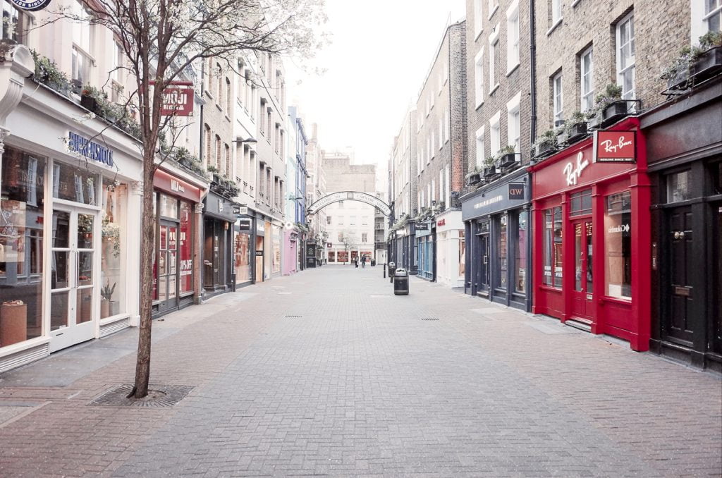 Empty Carnaby Street in London